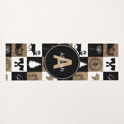 Rustic Camping Outdoor Adventure Yogamat (Achterkant (horizontaal))