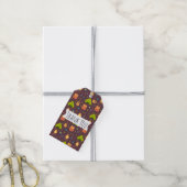 Rustic Camping Pattern Tents and Guitars Bedankt Cadeaulabel (Met Touw)