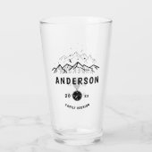 Rustic Camping Personalized Family Reunion Glas (Achterkant)