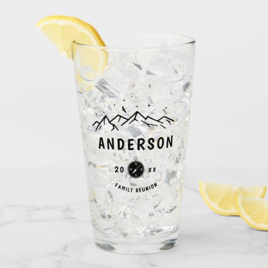 Rustic Camping Personalized Family Reunion Glas (Voorkant ijs)