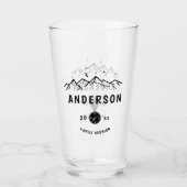 Rustic Camping Personalized Family Reunion Glas (Voorkant)