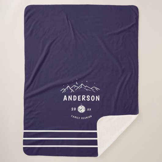 Rustic Camping Personalized Family Reunion Sherpa Deken (Voorkant)