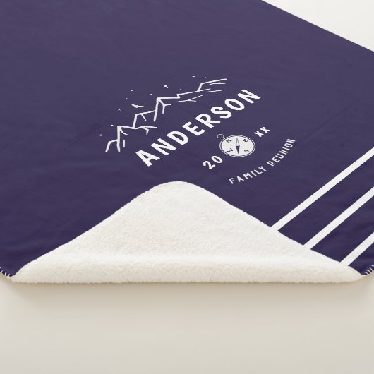 Rustic Camping Personalized Family Reunion Sherpa Deken (3/4)