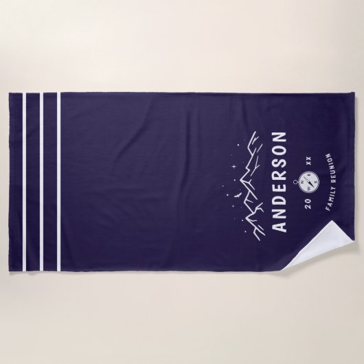 Rustic Camping Personalized Family Reunion Strandlaken (Voorkant)