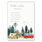 Rustic Camping Pine Forest Wedding Seating Chart Kaart (Achterkant)