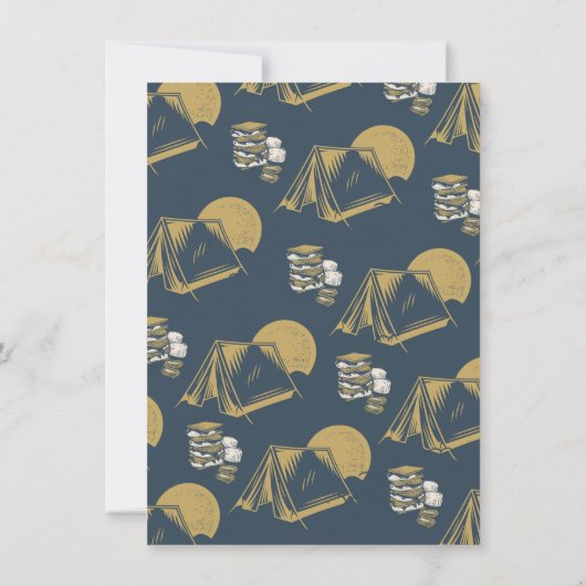 Rustic Camping Sleepover Birthday Party Kaart (Achterkant)