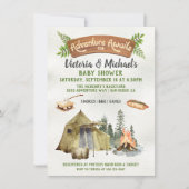 Rustic Camping Tent Adventure-Baby shower Kaart (Voorkant)