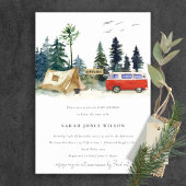 Rustic Camping Waterverf Pine Forest Baby shower Kaart