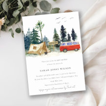 Rustic Camping Waterverf Pine Forest Baby shower