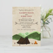 Rustic Camping Wedding Invitations Kaart (Staand voorkant)