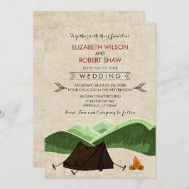 Rustic Camping Wedding Invitations Kaart