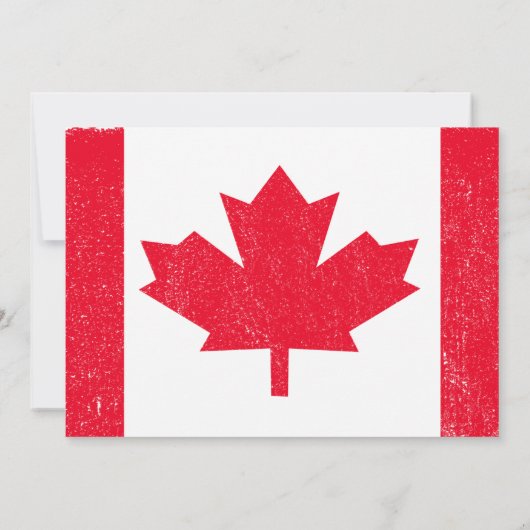 Rustic CANADA vlag Canada Day Red waterverf Invi Kaart (Achterkant)