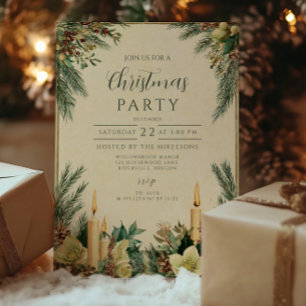 Rustic Candle Pinecone Kerstfeest Kaart