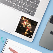 Rustic Candlelight Vinyl Sticker –  (Laptop met iPhone)