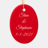 Rustic Candy Cane Heart Love Personalized Keramisch Ornament (Achterkant)