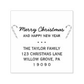 Rustic Candy Cane kerstareadres Zelfinktende Stempel (Design)