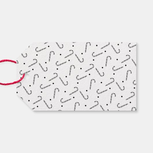 Rustic Candy Cane Kerstmis Cadeaulabel (Achterkant Horizontaal)