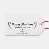 Rustic Candy Cane Kerstmis Cadeaulabel (Voorkant (Horizontaal))