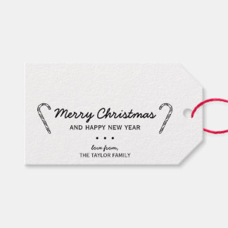 Rustic Candy Cane Kerstmis Cadeaulabel