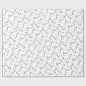 Rustic Candy Cane Pattern Kerstmis Cadeaupapier (Vlak)