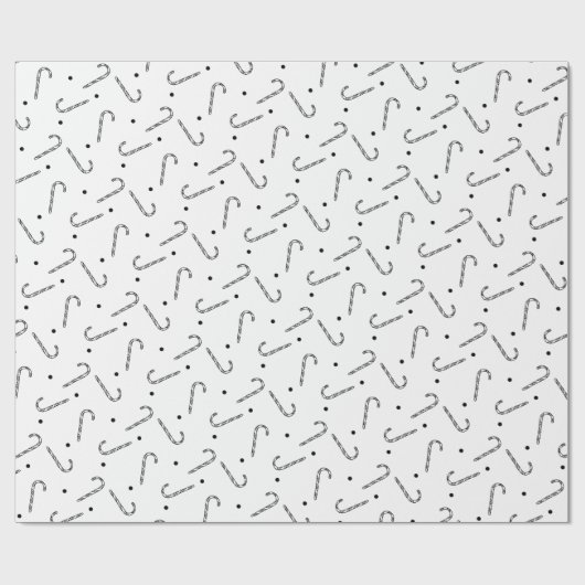 Rustic Candy Cane Pattern Kerstmis Cadeaupapier (Vlak)
