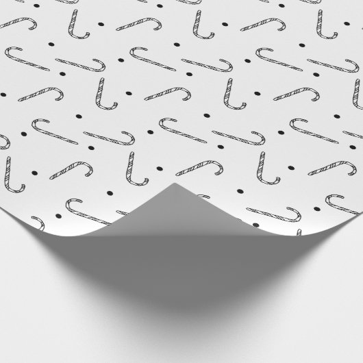 Rustic Candy Cane Pattern Kerstmis Cadeaupapier (Hoek)