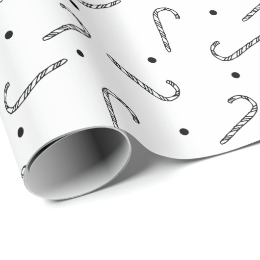 Rustic Candy Cane Pattern Kerstmis Cadeaupapier (Rol Hoek)