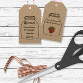 Rustic Canning Jar Label aardbei Cadeaulabel