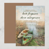 Rustic Canoe Waterfront Engagement Party Kaart (Voorkant / Achterkant)
