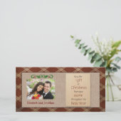 Rustic Canvas Red Pset-kerstfotokaart Feestdagenkaart (Staand voorkant)