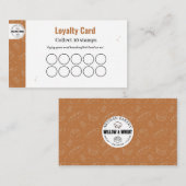 Rustic Caramel Bakery Loyalty Stamp Card Visitekaartje (Voorkant / Achterkant)