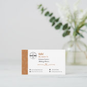 Rustic Caramel Bakery Owner Business Card Visitekaartje (Staand voorkant)