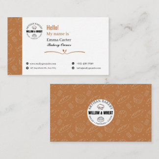 Rustic Caramel Bakery Owner Business Card Visitekaartje