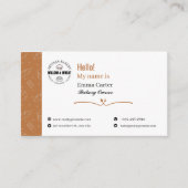 Rustic Caramel Bakery Owner Business Card Visitekaartje (Voorkant)