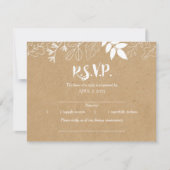 Rustic Cardboard Kraft Typography Wedding RSVP (Voorkant)