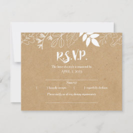 Rustic Cardboard Kraft Typography Wedding RSVP
