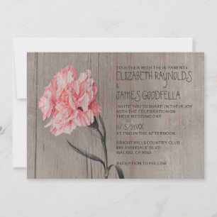 Rustic Carnards Wedding Invitations Kaart