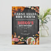 Rustic Carne Asada Mexicaanse BBQ Verjaardagsfeest Kaart (Staand voorkant)