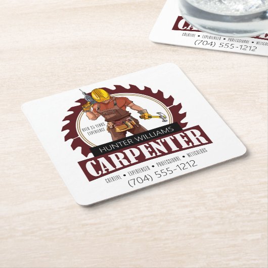 Rustic Carpenter Tools Woodworking Kartonnen Onderzetters (Schuin)