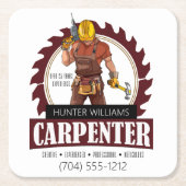 Rustic Carpenter Tools Woodworking Kartonnen Onderzetters (Voorkant)