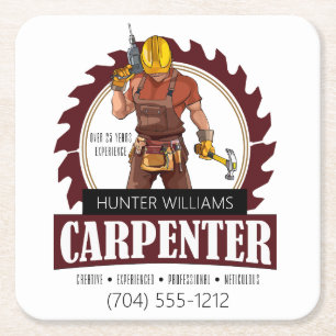 Rustic Carpenter Tools Woodworking Kartonnen Onderzetters