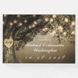  Rustic Carved Oak Tree Wedding Gastenboek