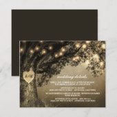 Rustic Carved Oak Tree Wedding Informatiekaartje (Voorkant / Achterkant)