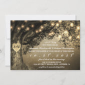  Rustic Carved Oak Tree Wedding Invitations Kaart (Voorkant)