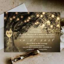  Rustic Carved Oak Tree Wedding Invitations