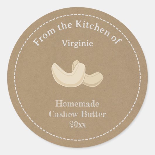 Rustic Cashew Butter Label Sticker (Voorkant)