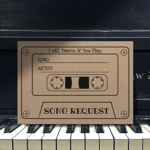 Rustic Cassette Wedding Song Request Kraft Insert Informatiekaartje