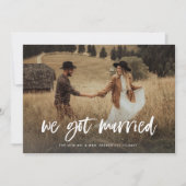 Rustic Casual Script Photo Elopement Aankondiging (Voorkant)