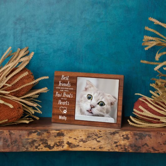 Rustic Cat Memorial Pet Foto Fotoplaat (Zijkant)