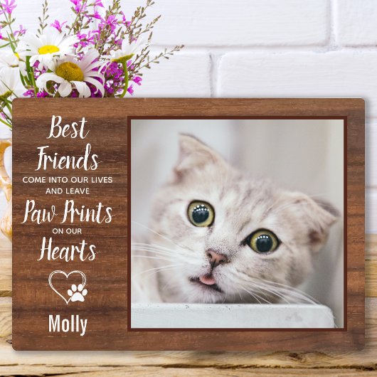Rustic Cat Memorial Pet Foto Fotoplaat